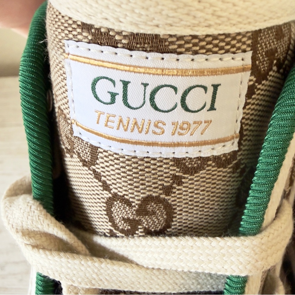 New Gucci Tennis 1977 GG Supreme high top women sneakers size IT 34.5, US 4.5 - Picture 5 of 13